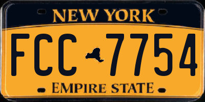 NY license plate FCC7754