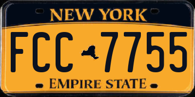 NY license plate FCC7755