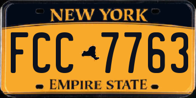 NY license plate FCC7763