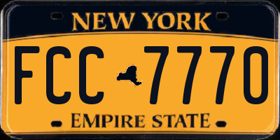 NY license plate FCC7770