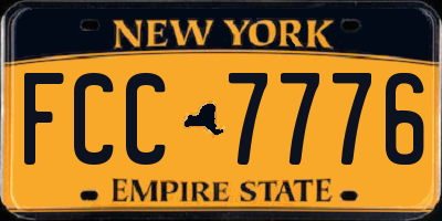 NY license plate FCC7776