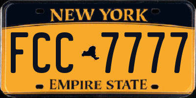 NY license plate FCC7777