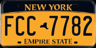 NY license plate FCC7782