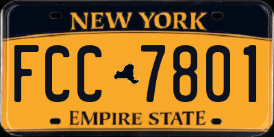 NY license plate FCC7801