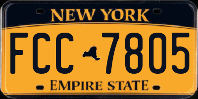 NY license plate FCC7805