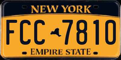 NY license plate FCC7810