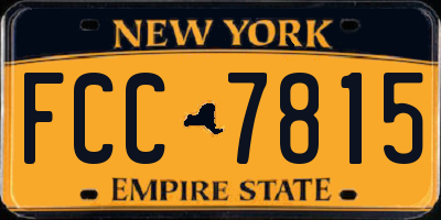 NY license plate FCC7815