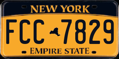 NY license plate FCC7829