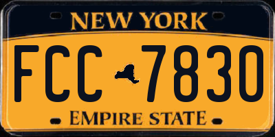 NY license plate FCC7830