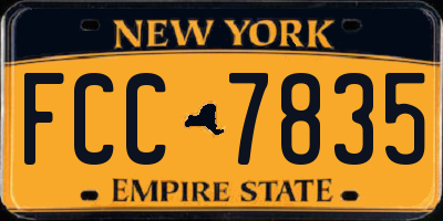 NY license plate FCC7835