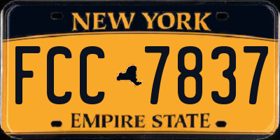 NY license plate FCC7837