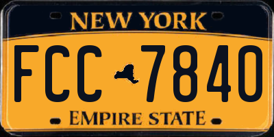 NY license plate FCC7840