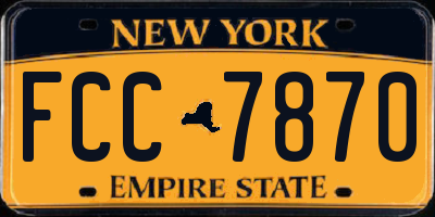 NY license plate FCC7870