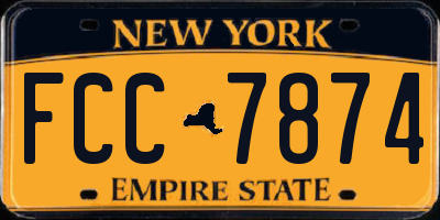NY license plate FCC7874