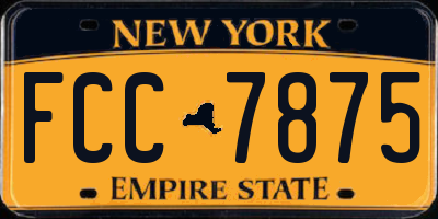 NY license plate FCC7875