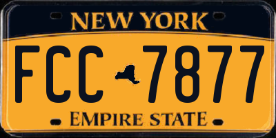 NY license plate FCC7877