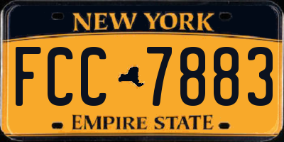 NY license plate FCC7883