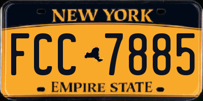 NY license plate FCC7885
