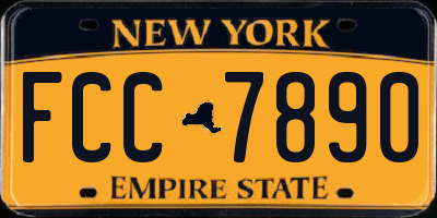 NY license plate FCC7890