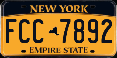 NY license plate FCC7892