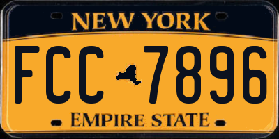 NY license plate FCC7896