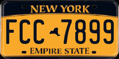 NY license plate FCC7899