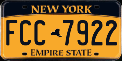 NY license plate FCC7922