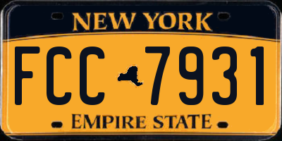 NY license plate FCC7931