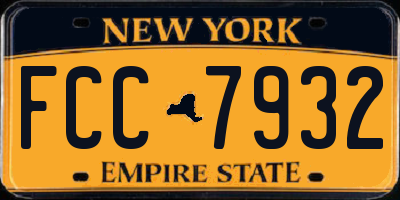 NY license plate FCC7932