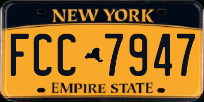 NY license plate FCC7947