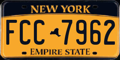 NY license plate FCC7962