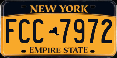 NY license plate FCC7972
