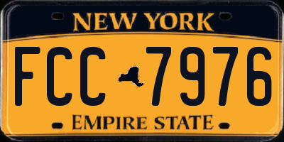 NY license plate FCC7976