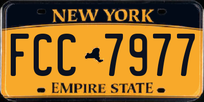NY license plate FCC7977