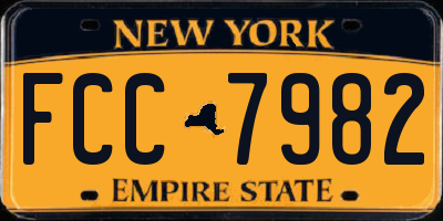 NY license plate FCC7982