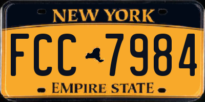NY license plate FCC7984