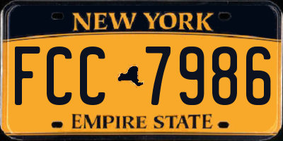 NY license plate FCC7986