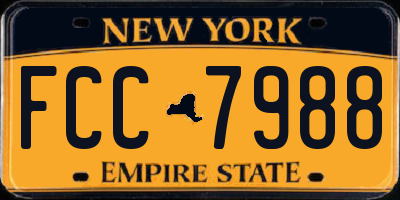 NY license plate FCC7988