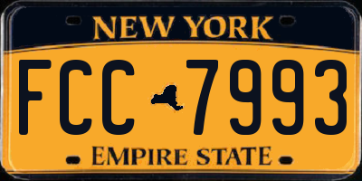 NY license plate FCC7993