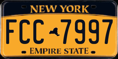 NY license plate FCC7997