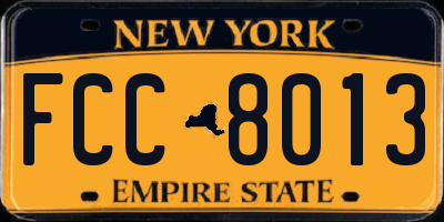 NY license plate FCC8013