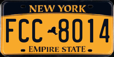 NY license plate FCC8014