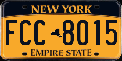 NY license plate FCC8015