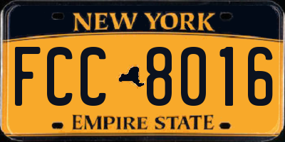 NY license plate FCC8016