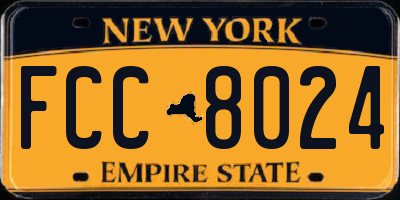 NY license plate FCC8024