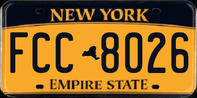 NY license plate FCC8026