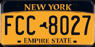 NY license plate FCC8027
