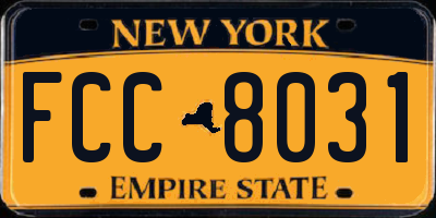 NY license plate FCC8031
