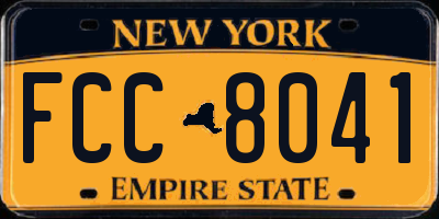 NY license plate FCC8041