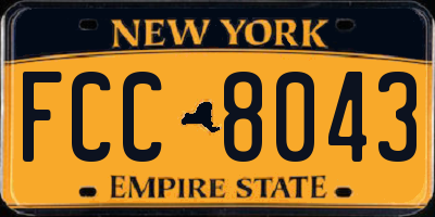 NY license plate FCC8043